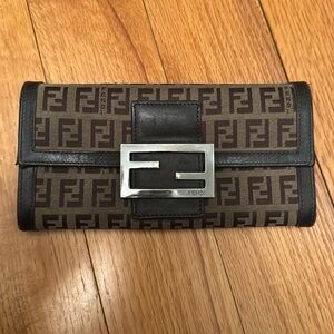 Fendi Vintage Zucca FF Logo Wallet